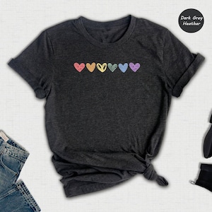 Rainbow Hearts Pride T-Shirt, LGBTQ Love Is Love Shirt image 5