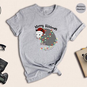Merry Hissmas Opossum T-Shirt, Funny Christmas Animal Shirt image 7