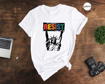 Resist Statue of Liberty Shirt, Feminist Democracy Tee