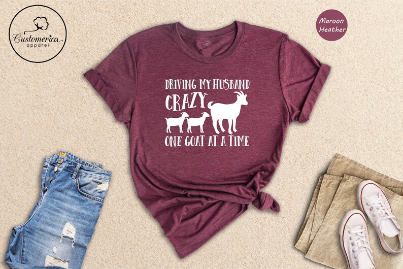 Camiseta divertida con cabra, Camiseta para volver loco al marido, Regalo para esposa de granjero imagen 5
