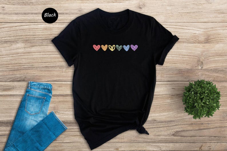 Rainbow Hearts Pride T-Shirt, LGBTQ Love Is Love Shirt image 8