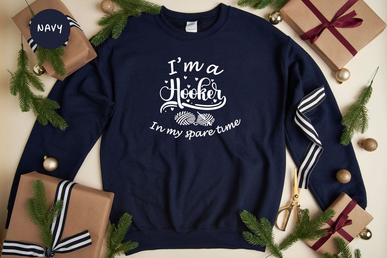 I'm a Hooker in my Spare Time Shirt, Crochet T-Shirt, Crocheting Gift, Adult Humor, Crochet Lover Shirt image 7