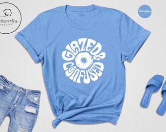 Glazed and Confused Donut T-Shirt, Food Pun Shirt, Baker Gift