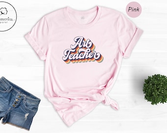 Retro Art Teacher T-Shirt, Artist Gift