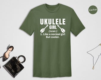 Camiseta con la definición de "Chica Ukulele", regalo para músicos