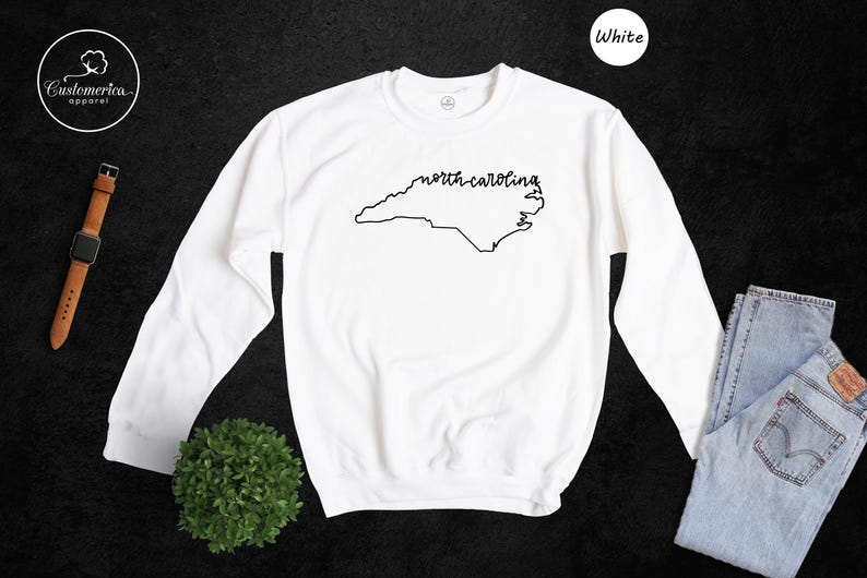 Camiseta con el mapa de Carolina del Norte, recuerdo de viaje de Carolina del Norte imagen 8