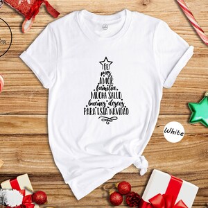 Feliz Navidad Shirt, Spanish Christmas Tree Tee, Family Holiday Gift Shirt image 2