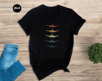 Retro Airplane T-Shirt, Aviation Travel Shirt