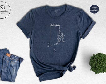 Rhode Island Map Shirt, State Travel Gift