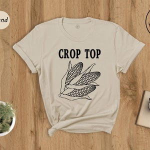 Corn Graphic Crop Top, Funny Farm Shirt Bild 3