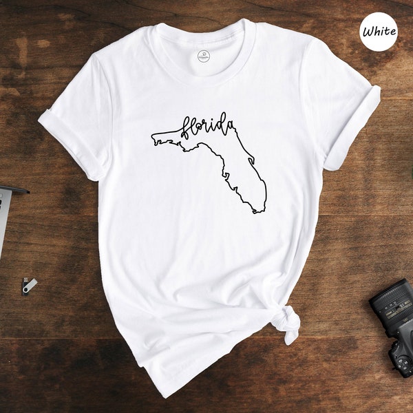 Florida State Shirts, Florida State Map Shirt, Florida Travel Gifts, Florida Apparel, Florida Travel T-Shirt, Florida Lover Shirt