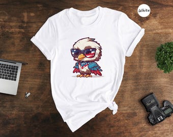 Patriotic Eagle Shirt, 4th of July, Bald Eagle Tee