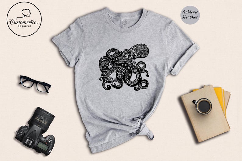 Octopus T-Shirt, Sea Monster Kraken Tee, Ocean Fishing Shirt Bild 7
