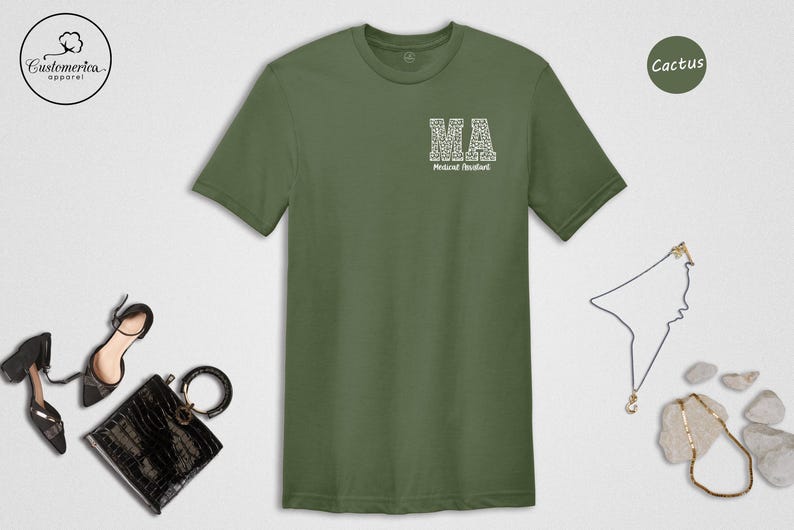 Medical Assistant T-Shirt, Leopard MA Print, Med School Shirt image 8