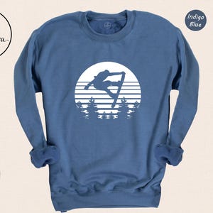 Retro Snowboarding Sweatshirt, Vintage Ski Trip Gift