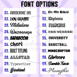 the font options for font options