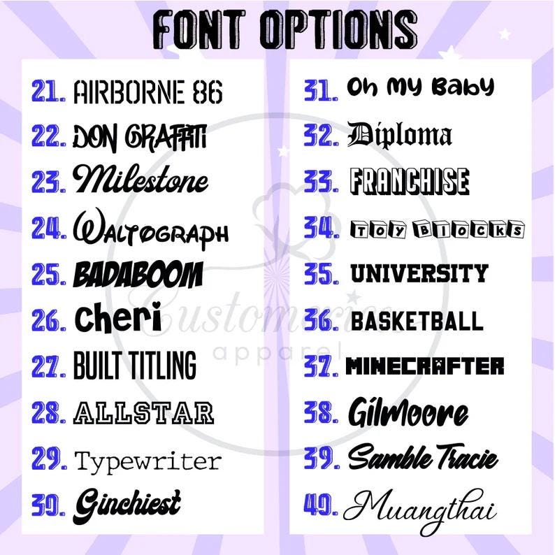 the font options for font options
