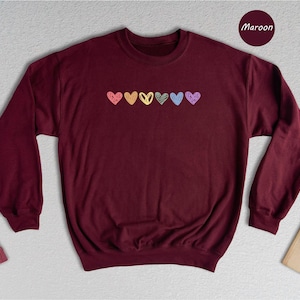 Rainbow Hearts Pride T-Shirt, LGBTQ Love Is Love Shirt image 7