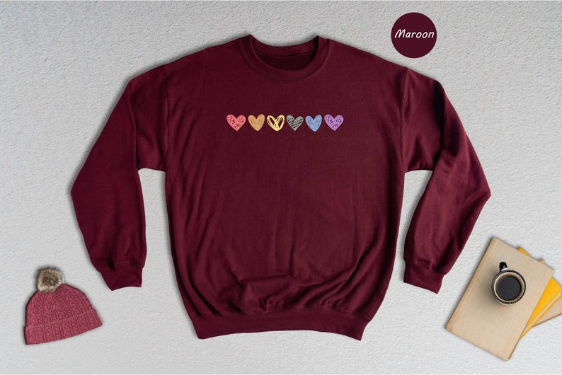 Rainbow Hearts Pride T-Shirt, LGBTQ Love Is Love Shirt image 7
