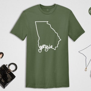 Georgia State Shirts Georgia State Map Shirt Georgia Travel - Etsy