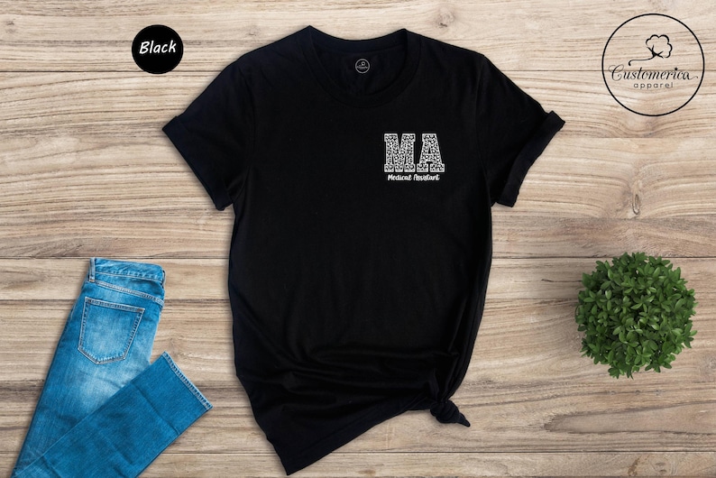 Medical Assistant T-Shirt, Leopard MA Print, Med School Shirt image 3