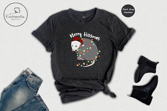 Merry Hissmas Opossum T-Shirt, Funny Christmas Animal Shirt
