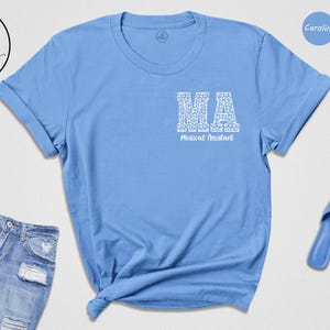 Medical Assistant T-Shirt, Leopard MA Print, Med School Shirt image 1