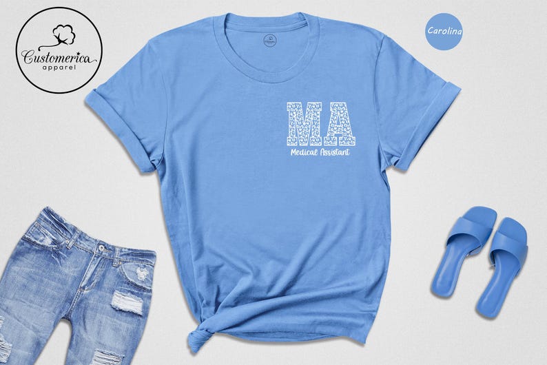 Medical Assistant T-Shirt, Leopard MA Print, Med School Shirt image 1