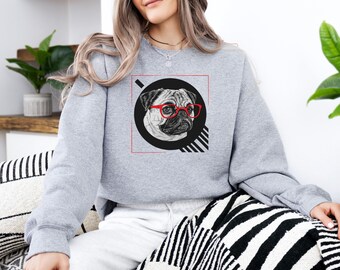 English Bulldog Sweatshirt, Nerdy Dog Mom Gift