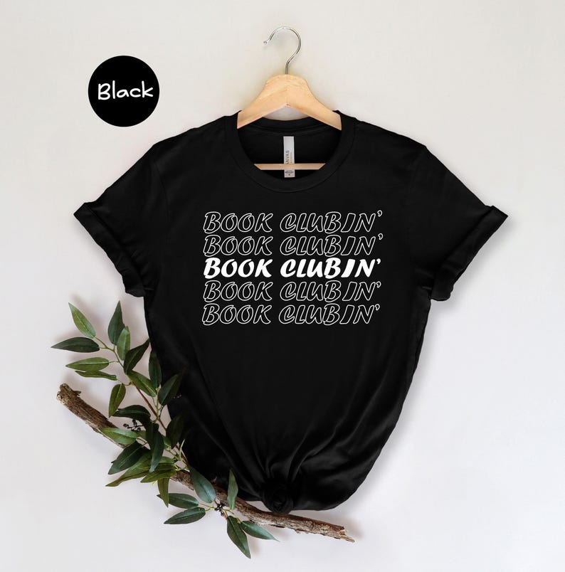 Camiseta de club de lectura, camiseta retro con texto ondulado para club de lectura, regalo para amantes de la lectura, camiseta para bibliófilos. imagen 4