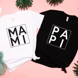 Mami Papi Matching Shirt Set, New Parent Gift