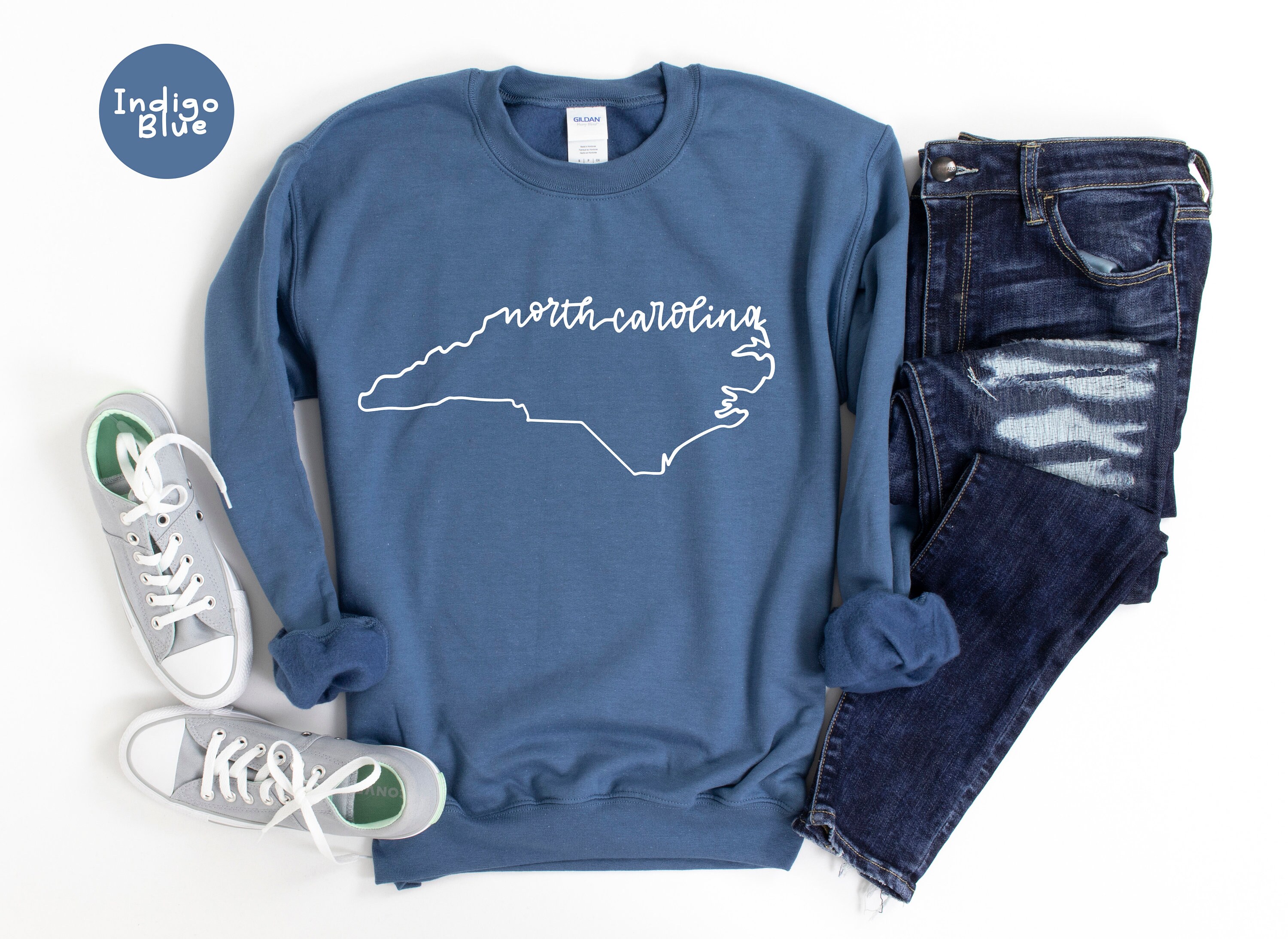 North Carolina State Shirts North Carolina State Map Shirt Etsy