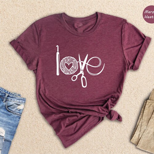 Crochet Love T-Shirt, Mom Life Shirt, Knitting Lover Gift