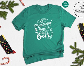 Christmas Beer T-Shirt, Holiday Drinking Tee