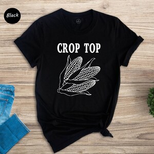Corn Graphic Crop Top, Funny Farm Shirt Bild 4