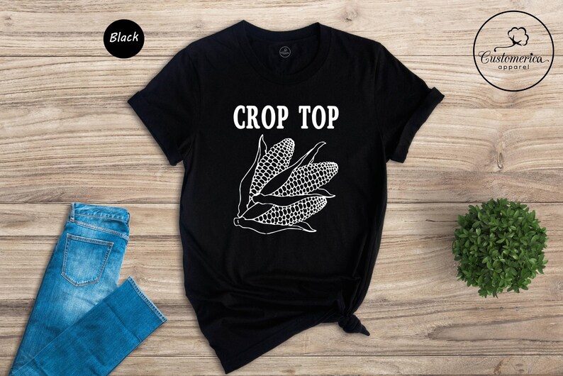 Corn Graphic Crop Top, Funny Farm Shirt Bild 4