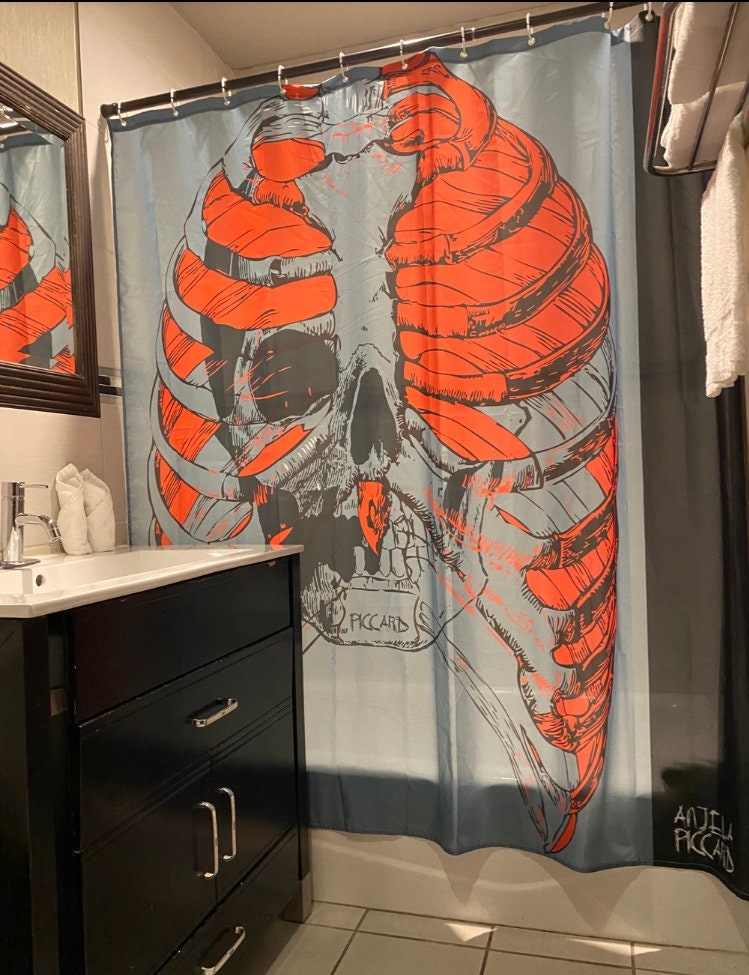 Goth Shower Curtain Goth Home Decor Piccardestudio Etsy