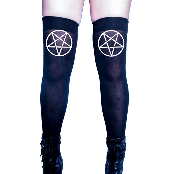 Classic Pentagram Thigh High Stockings