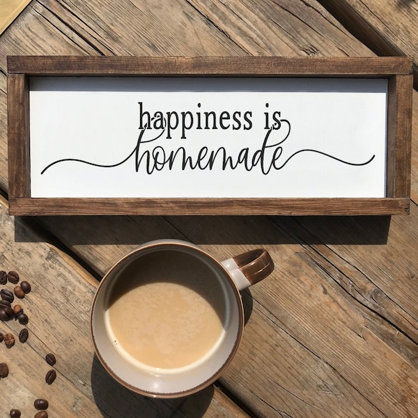 Holzschild "happiness is homemade"