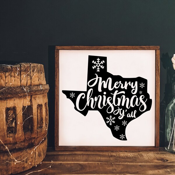 Holzschild "Texas - Merry Christmas"