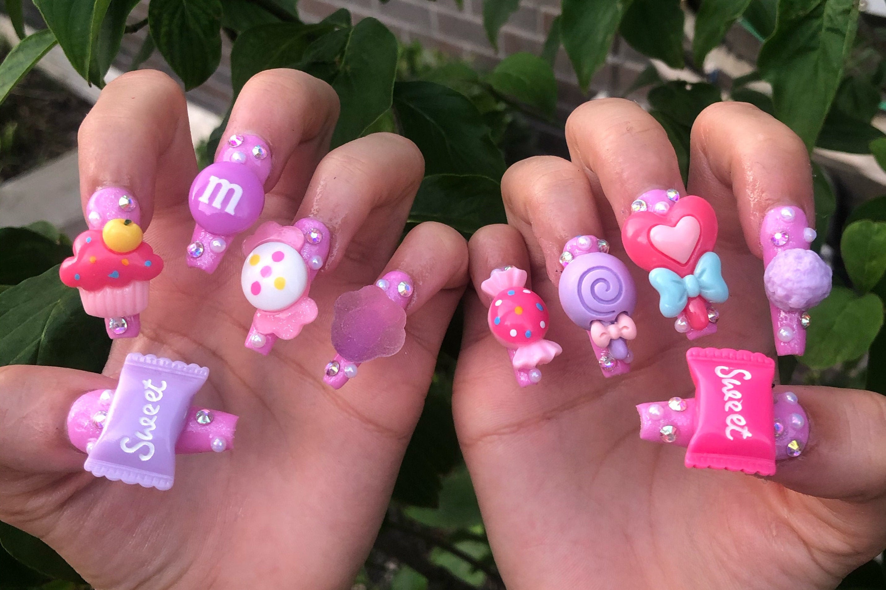 Custom 3D Kawaii Nails Etsy