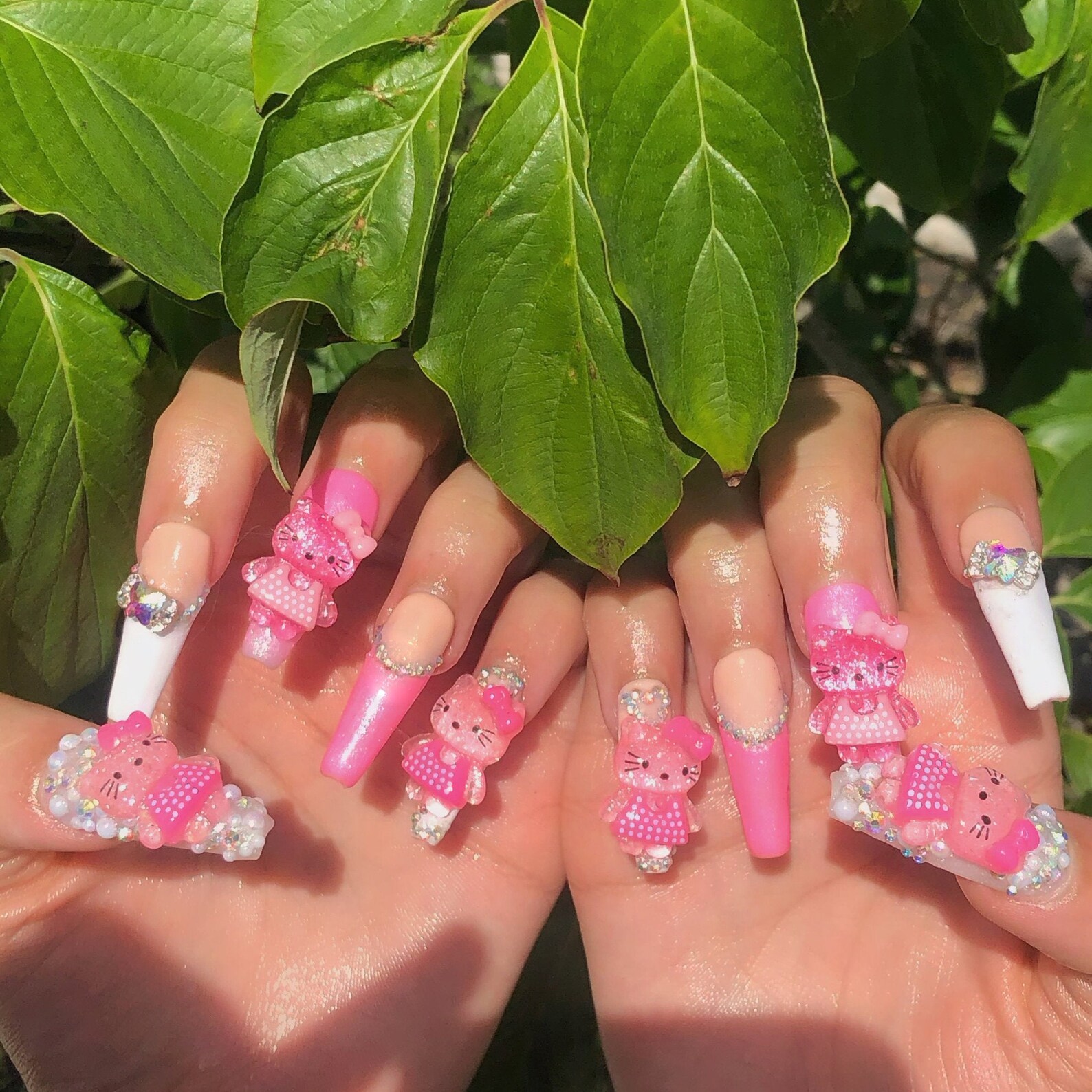 Pink Hello Kitty 3D Kawaii Press On Nails Etsy
