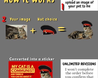 "My Cat Is A Communist" Vinyl Sticker - 5 Inch Outdoor Rated Decal For Cars & Laptops