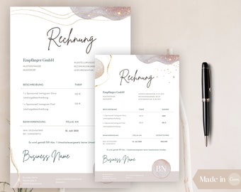 Factuursjabloon, FACTUURSJABLOON CANVA, zakelijke sjabloon met BTW, factuurformulier, bewerkbaar Canva-formulier, factuurformulier, glittersjabloon