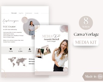 Media Kit Canva Template Social Media Influencer Creator Media Kit Vorlage deutsche Canva Vorlage