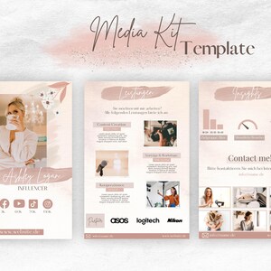 Media Kit Template rose, Canva Influencer Media Kit, Influencer Rate Sheet, Blog, Blogger Media Kit Template, TikTok, Pinterest image 5