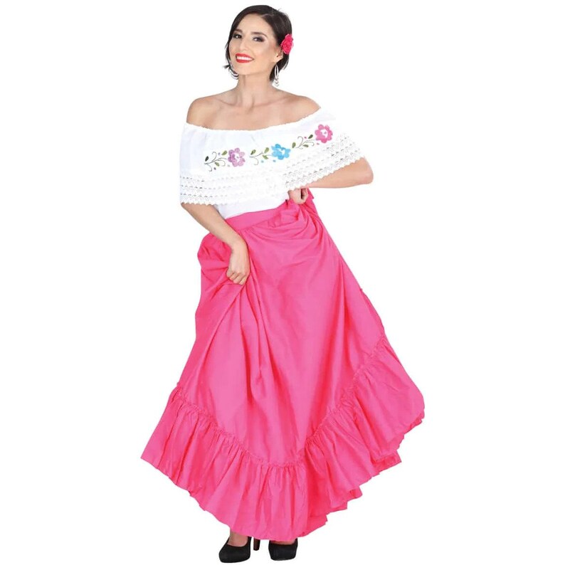 Mexican Folklorico Falda De Ensayo Practice Skirt Pink Etsy