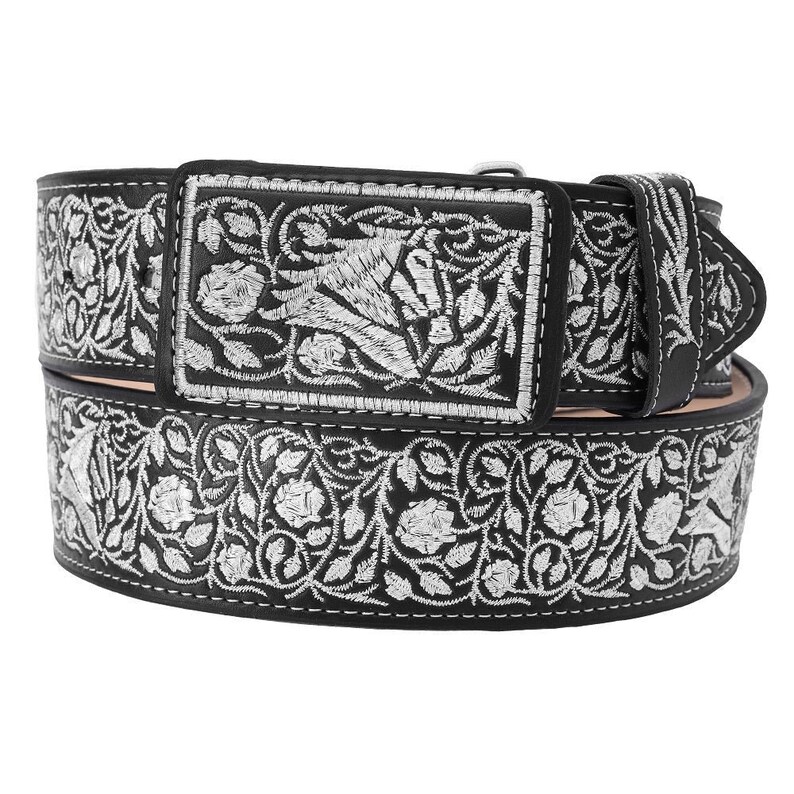 Embroidered Cowboy Belt Genuine Leather / Cinto Vaquero Etsy