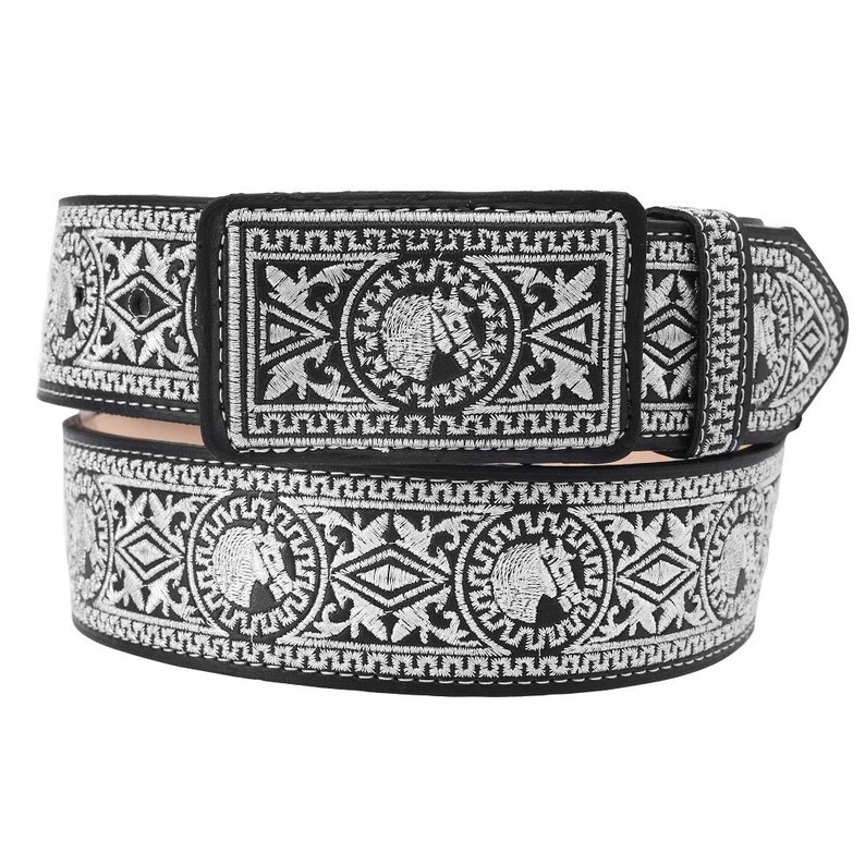 Embroidered Cowboy Belt Genuine Leather / Cinto Vaquero Etsy
