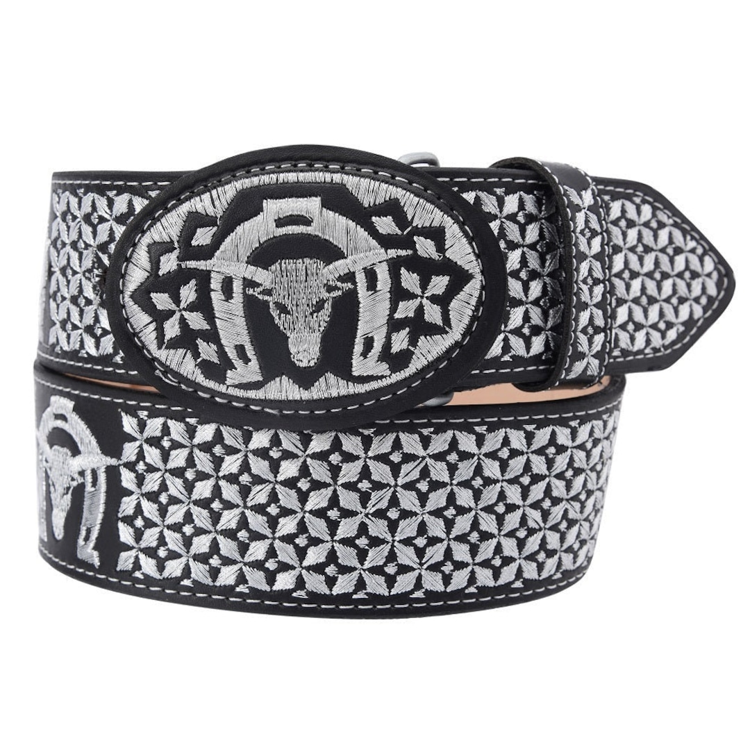 Cinto Vaquero Negro Black All-Over Genuine Elk Belt main image 1